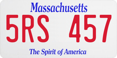 MA license plate 5RS457