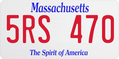 MA license plate 5RS470