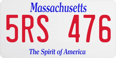 MA license plate 5RS476