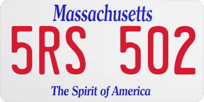 MA license plate 5RS502
