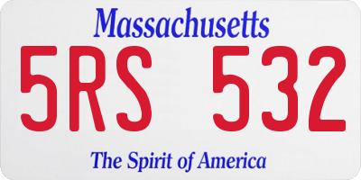 MA license plate 5RS532