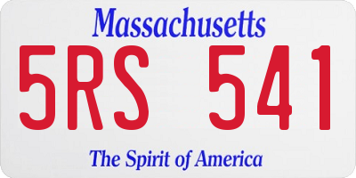 MA license plate 5RS541