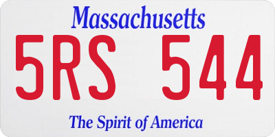 MA license plate 5RS544