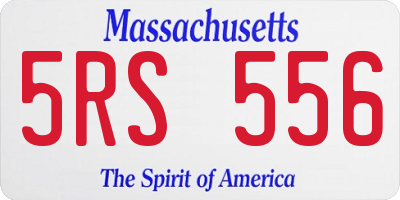 MA license plate 5RS556