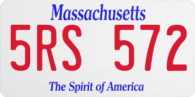 MA license plate 5RS572