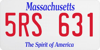 MA license plate 5RS631