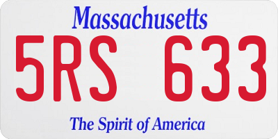 MA license plate 5RS633