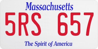 MA license plate 5RS657
