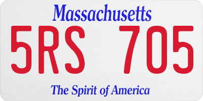 MA license plate 5RS705