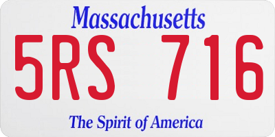 MA license plate 5RS716