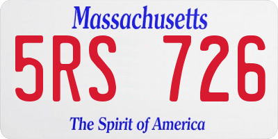 MA license plate 5RS726
