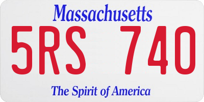 MA license plate 5RS740