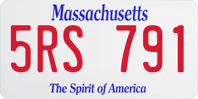 MA license plate 5RS791