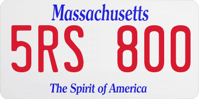 MA license plate 5RS800