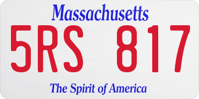 MA license plate 5RS817