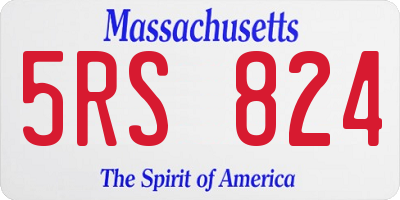 MA license plate 5RS824