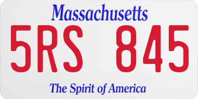 MA license plate 5RS845