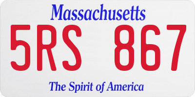 MA license plate 5RS867