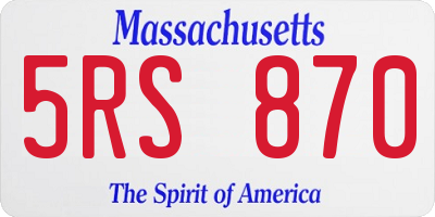 MA license plate 5RS870
