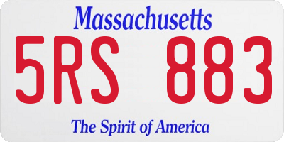 MA license plate 5RS883