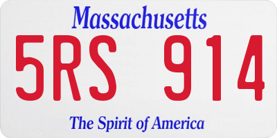 MA license plate 5RS914