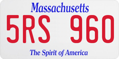 MA license plate 5RS960