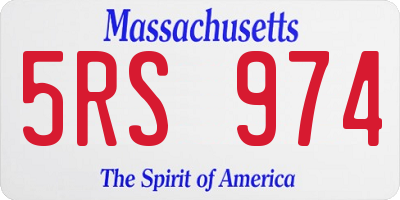 MA license plate 5RS974