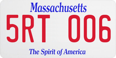 MA license plate 5RT006