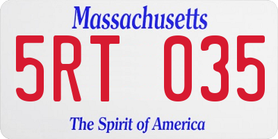MA license plate 5RT035