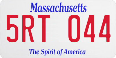 MA license plate 5RT044