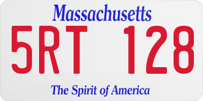MA license plate 5RT128
