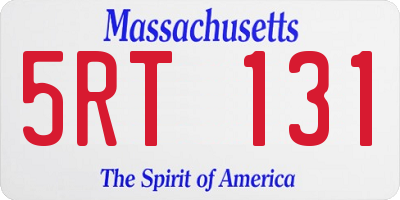 MA license plate 5RT131