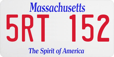 MA license plate 5RT152
