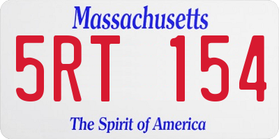 MA license plate 5RT154