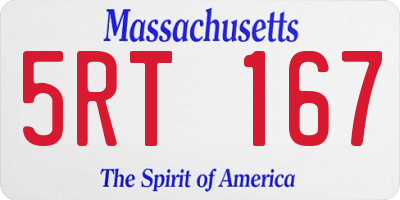 MA license plate 5RT167