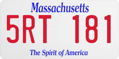 MA license plate 5RT181