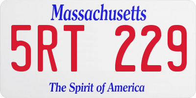 MA license plate 5RT229