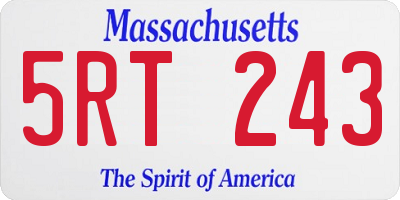 MA license plate 5RT243