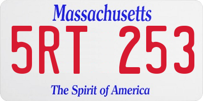 MA license plate 5RT253