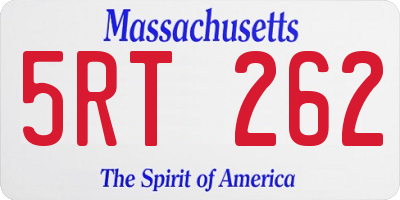 MA license plate 5RT262