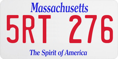 MA license plate 5RT276