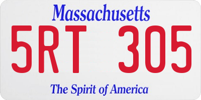 MA license plate 5RT305
