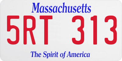 MA license plate 5RT313