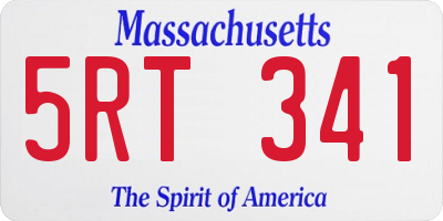 MA license plate 5RT341