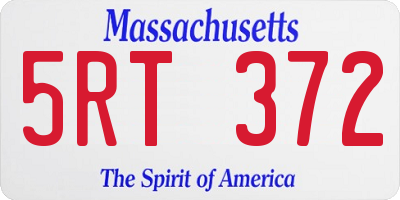 MA license plate 5RT372