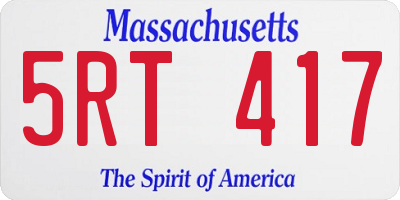 MA license plate 5RT417