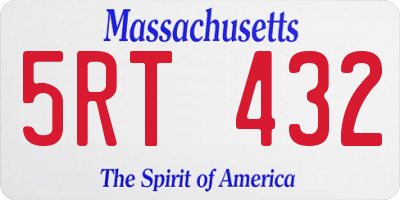 MA license plate 5RT432