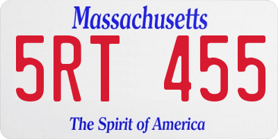 MA license plate 5RT455