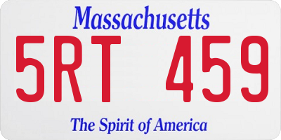 MA license plate 5RT459