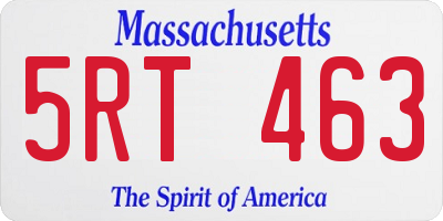 MA license plate 5RT463